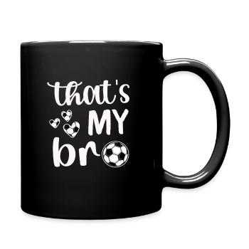 Proud Football Sister Football Player Brother - Full Colour Mug - black - Right