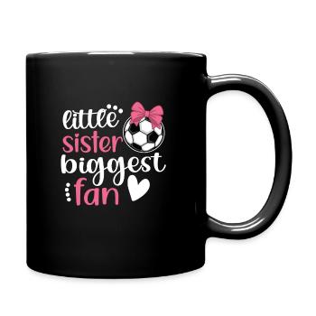 Proud Football Sister Of Football Player Brother - Full Colour Mug - black - Right