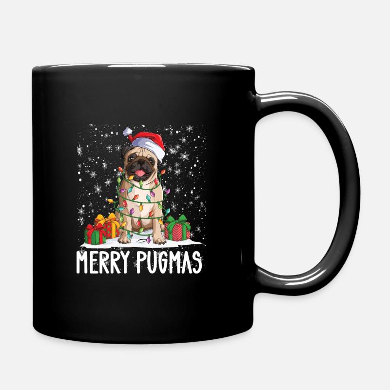 Mops Weihnachten 2022 Mops Hundebesitzer Geschenk - Tasse einfarbig - Schwarz