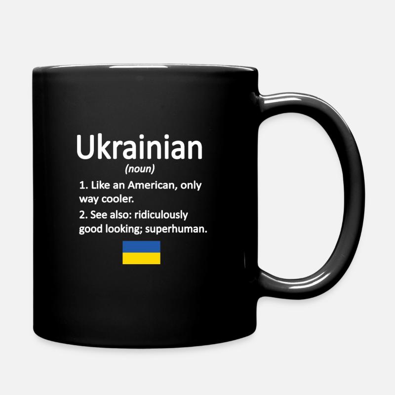 Ukrainians Ukraine Flag Ukrainian roots - Full Colour Mug - black