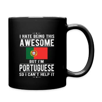 Portuguese Portugal Flag Portuguese origin - Full Colour Mug - black - Right