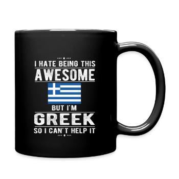 Grèce Grèce Drapeau Origine grecque - Mug uni - noir - Droite