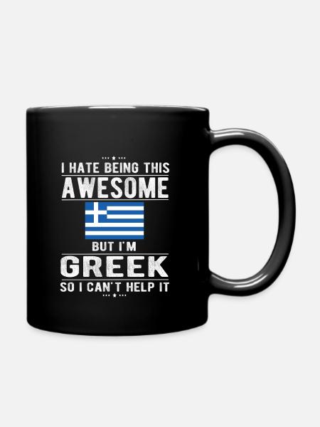 Greek Greece Flag Greek origin - Full Colour Mug - black