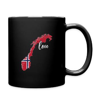 Norwegian Norway Origin Norwegian flag - Full Colour Mug - black - Right