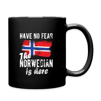 Norwegian Norway Origin Norwegian flag - Full Colour Mug - black - Right