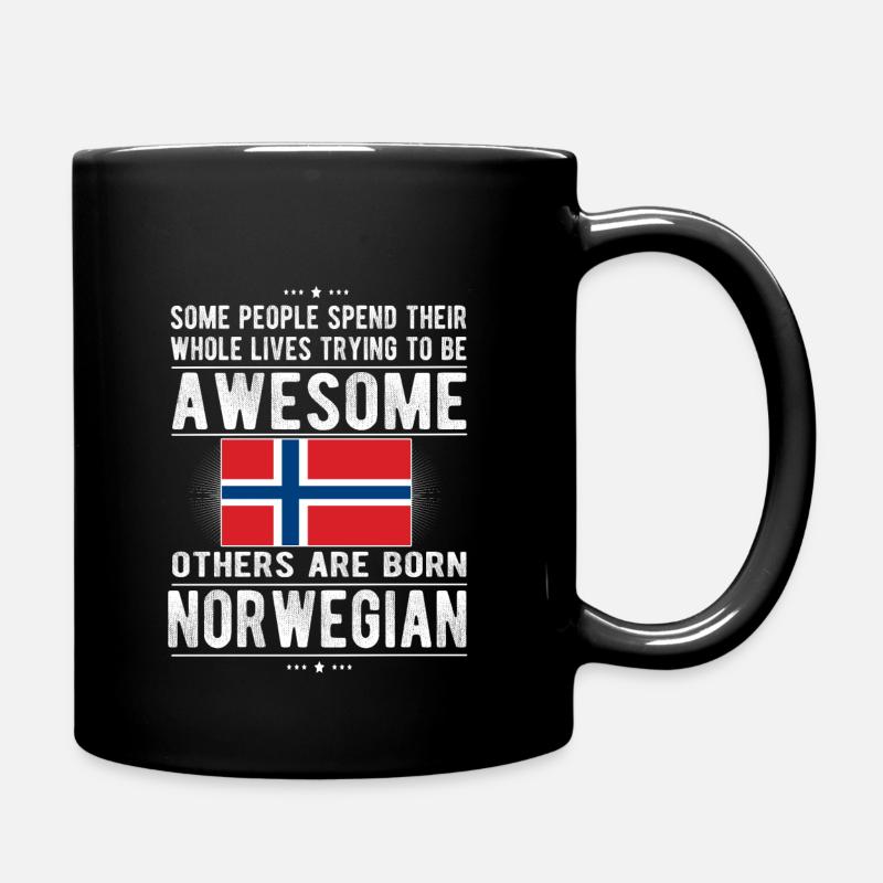 Norweger Norwegen Flagge Norwegische Herkunft - Tasse einfarbig - Schwarz
