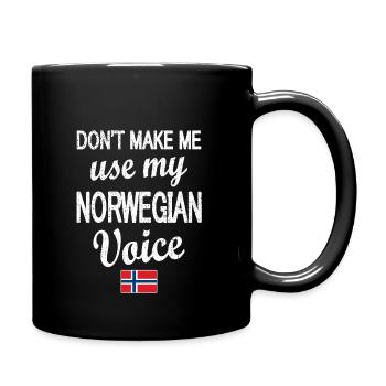Norwegian Norway flag Norwegian roots - Full Colour Mug - black - Right