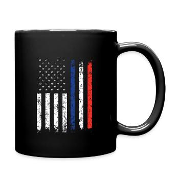 Halb Franzose Halb Amerikaner USA Frankreich - Tasse einfarbig - Schwarz - Rechts