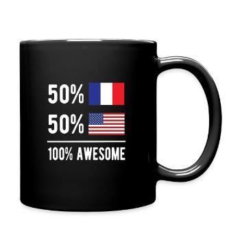 Moitié Français Moitié Américain Usa France - Mug uni - noir - Droite