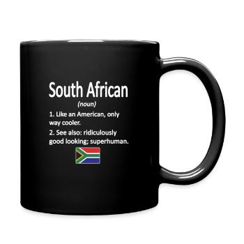 South Africa Flag South African South Africa Roots - Full Colour Mug - black - Right