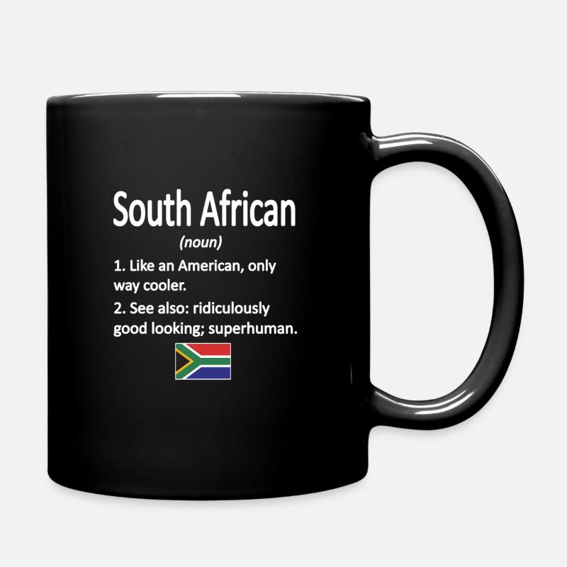 Südafrika Flagge Südafrikaner Südafrika Wurzeln - Tasse einfarbig - Schwarz