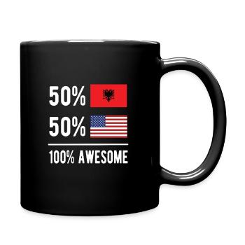Moitié albanais moitié américain Usa Albanie Drapeau - Mug uni - noir - Droite
