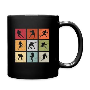 American Football Vintage USA America Football Ges - Tasse einfarbig - Schwarz - Rechts