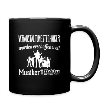 Veranstaltungstechniker die Helden der Musiker - Tasse einfarbig - Schwarz - Rechts