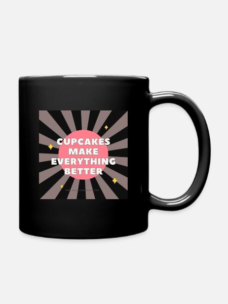 Retro Cupcake - Tasse einfarbig - Schwarz