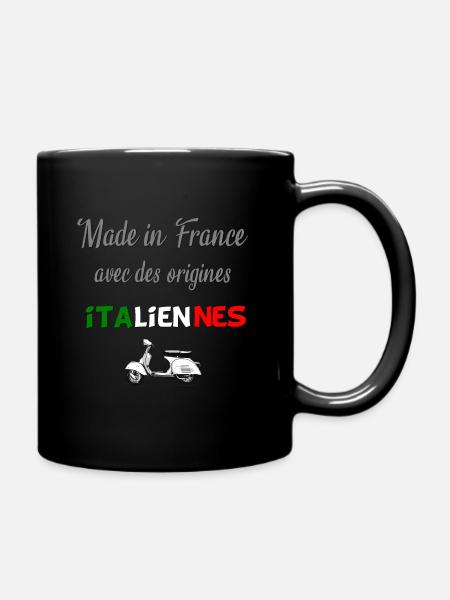 made in France / origines italiennes - Mug uni - noir