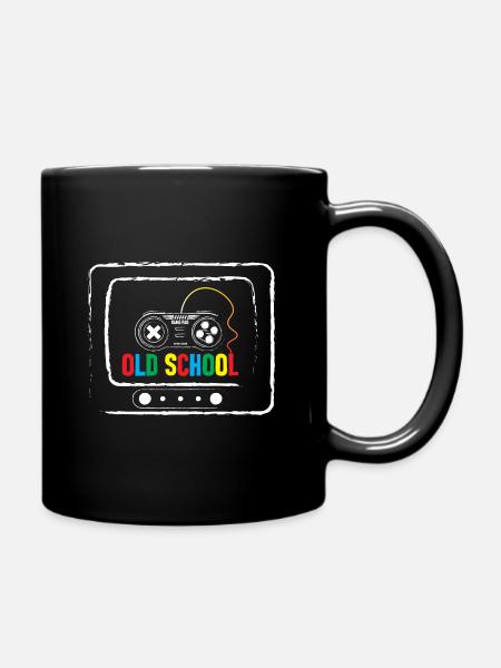 Old School Gamer - Full Colour Mug - black