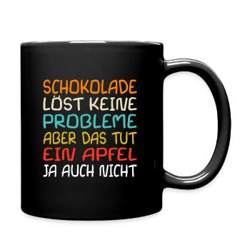 Schokolade Spruch Fun Kinderschrift - Tasse einfarbig - Schwarz - Rechts