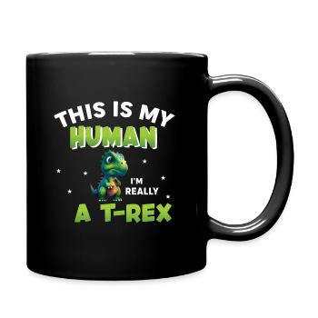 En fait, je suis un T-Rex - Mug uni - noir - Droite