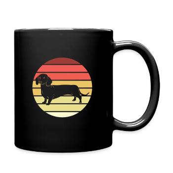 Dackel Hundehalter Hundeliebhaber Geschenkidee - Tasse einfarbig - Schwarz - Rechts