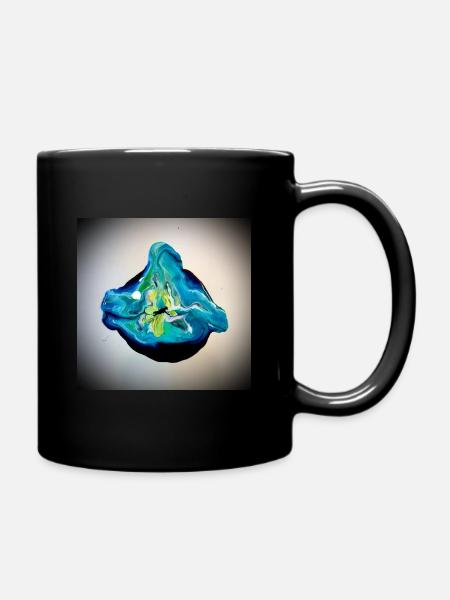 Acryl Pouring Fisch - Tasse einfarbig - Schwarz