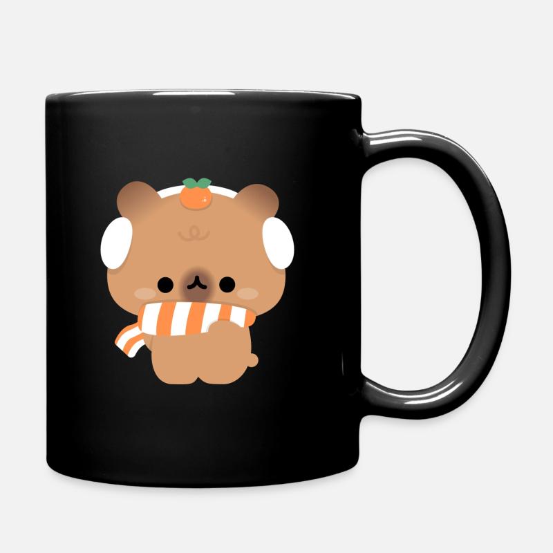 Capybara Winter - Tasse einfarbig - Schwarz