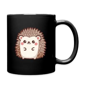 Niedlicher Igel - Tasse einfarbig - Schwarz - Rechts