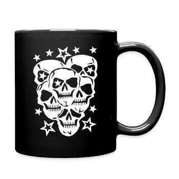 Totenköpfe, Sterne, Skull - Tasse einfarbig - Schwarz - Rechts