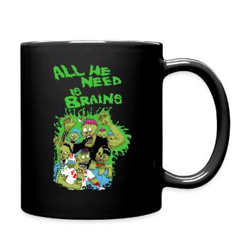 zombies love brains - Full Colour Mug - black - Right