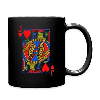 Spielkarte Bube - Tasse einfarbig - Schwarz - Rechts