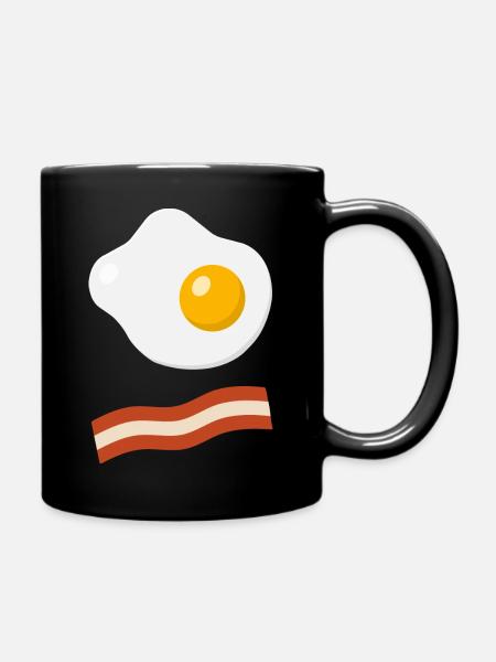 Minimal Bacon & Egg - Tasse einfarbig - Schwarz