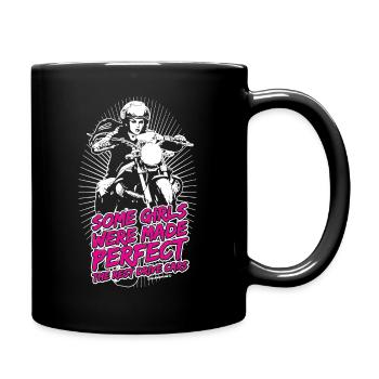 Girls were made Perfect - auf schwarz RAHMENLOS B - Tasse einfarbig - Schwarz - Rechts