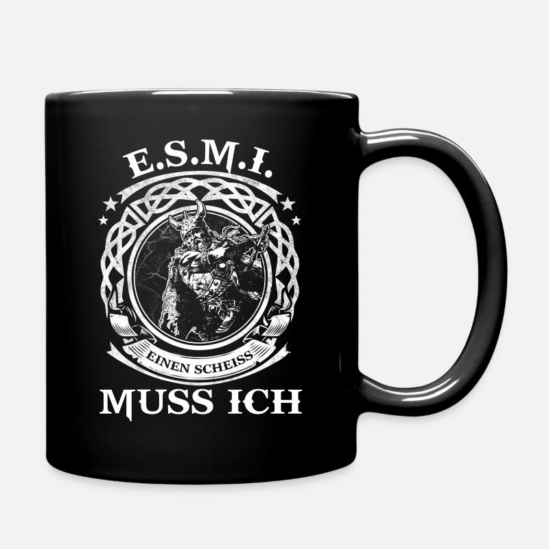 WIKINGER SHIRT - E.S.M.I - Einen Scheiss muss ich - Tasse einfarbig - Schwarz