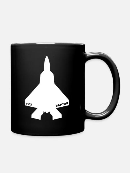 F-22 Raptor weiß - Tasse einfarbig - Schwarz