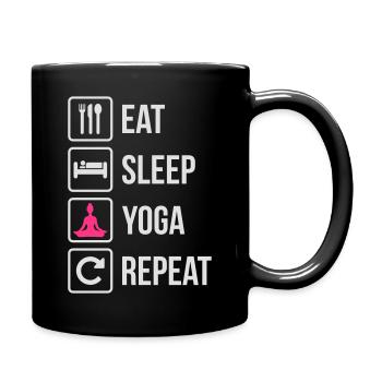 Mangez le sommeil Répétition de yoga - drôle - drôle - Mug uni - noir - Droite