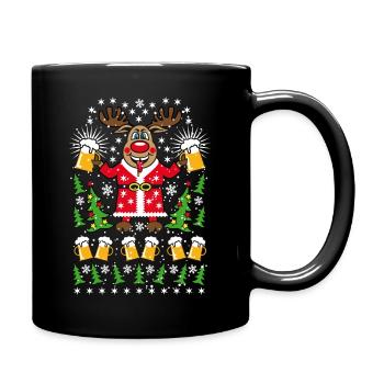 81 Hirsch Rudolph Deer Bier Beer Weihnachtsmann - Tasse einfarbig - Schwarz - Rechts