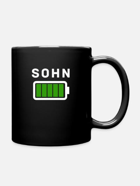 Sohn Akku Voll Familie Geschenk - Tasse einfarbig - Schwarz