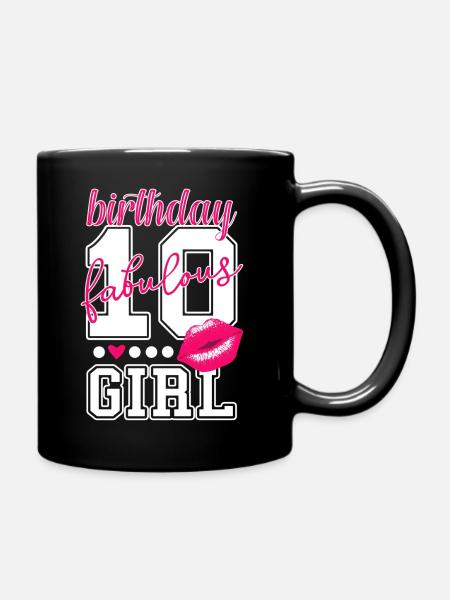 10. Geburtstag zehn Jahre Mädchen pink Prinzessin - Tasse einfarbig - Schwarz