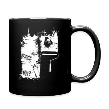 Coup de pinceau (pour tissu foncé) - Mug uni - noir - Droite