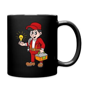 electrician - Full Colour Mug - black - Right