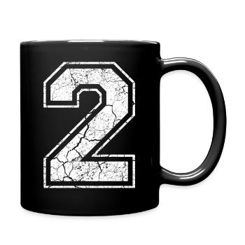 2 two zwei white weiss (de) - Tasse einfarbig - Schwarz - Rechts