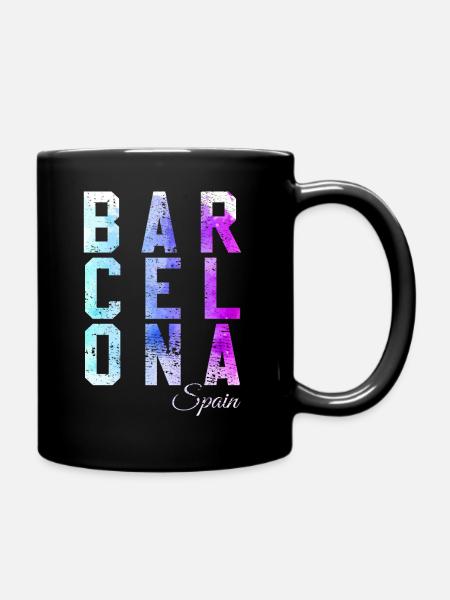 Vintage Abstrait Barcelone - Mug uni - noir