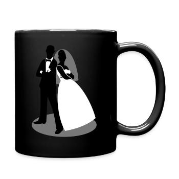 cool mariée et le marié en tant que figures de la silhouette - Mug uni - noir - Droite