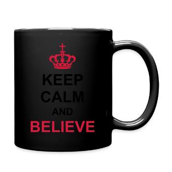 crown keep calm and believe poster royal king kr - Full Colour Mug - black - Right