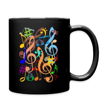 Musical Notes - Full Colour Mug - black - Right