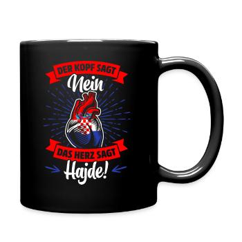 CROATIAN | HEART SAYS HADJE - Full Colour Mug - black - Right