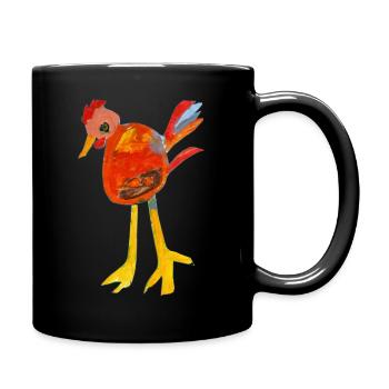 Coq cool design peint à la main - Mug uni - noir - Droite