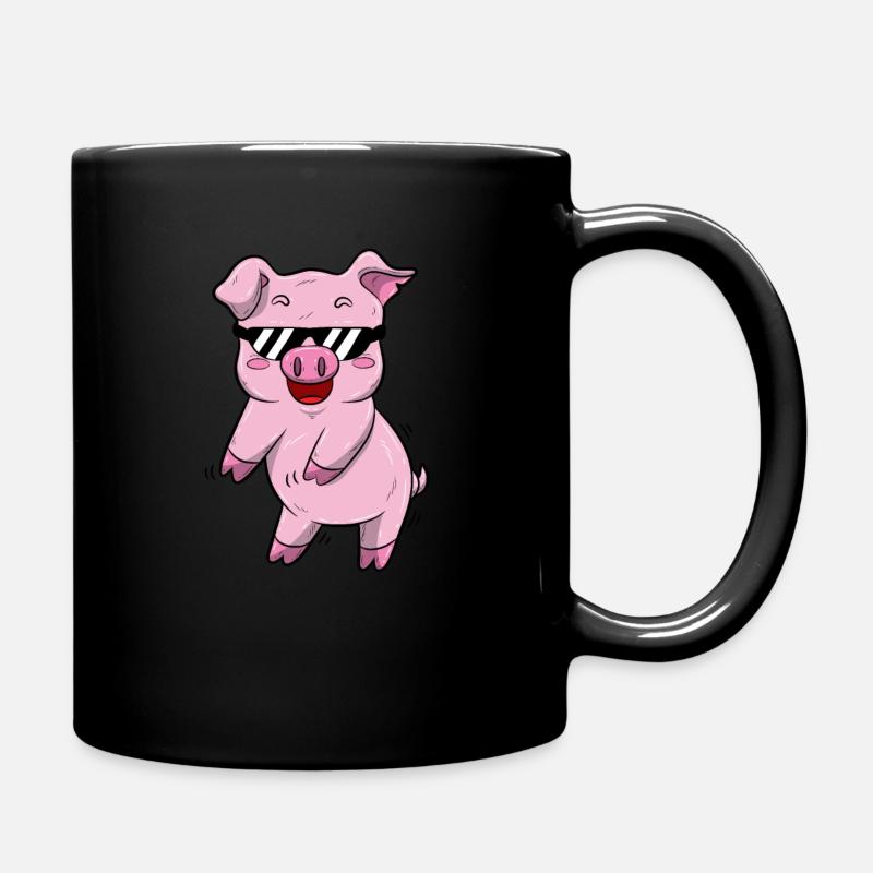 Flossing Schwein - Tasse einfarbig - Schwarz