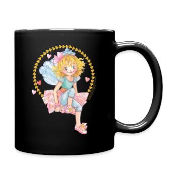 Prinzessin Lillifee sitzend - Tasse einfarbig - Schwarz - Rechts