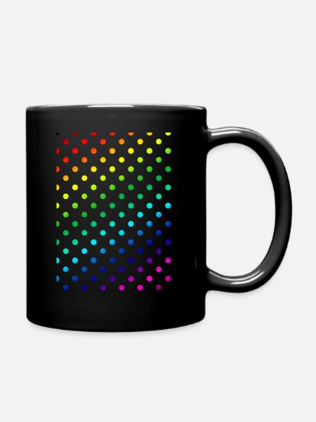Bunte Punkte Muster Pattern - Tasse einfarbig - Schwarz